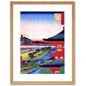 Wee Blue Coo Hiroshige Japanese View Pagoda Red Artwork Framed Wall Art Print 12X16 Inch Wee Blue Coo Hiroshige Japanese View Pagoda Red Artwork Framed Wall Art Print 12X16 Inch
