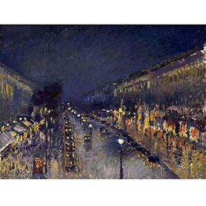 Wee Blue Coo Painting Cityscape Pissarro Boulevard Montmartre Night Art Print Poster Wall Decor 12X16 Inch Wee Blue Coo Painting Cityscape Pissarro Boulevard Montmartre Night Art Print Poster Wall Decor 12X16 Inch