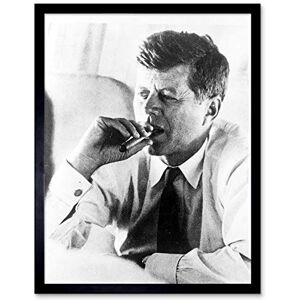 Wee Blue Coo Vintage Photography Portrait President John Kennedy Smoke Cigar Jfk USA Art Print Framed Poster Wall Decor 12X16 Inch Wee Blue Coo Vintage Photography Portrait President John Kennedy Smoke Cigar Jfk USA Art Print Framed Poster Wall Decor 12X16 Inch