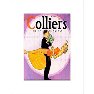 Wee Blue Coo MAGAZINE COVER COLLIERS MAGICIAN LEVITATION FLOATING FRAMED ART PRINT B12X11062 Wee Blue Coo MAGAZINE COVER COLLIERS MAGICIAN LEVITATION FLOATING FRAMED ART PRINT B12X11062