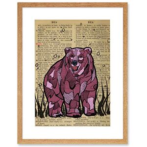 Wee Blue Coo Upcycle Dictionary Bear Artwork Framed Wall Art Print 12X16 Inch Wee Blue Coo Upcycle Dictionary Bear Artwork Framed Wall Art Print 12X16 Inch