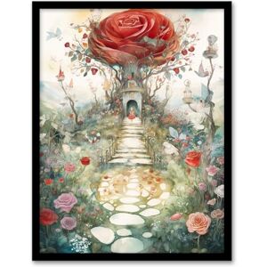 Artery8 Alice In Wonderland Painting Red Roses Queen Hearts Whimsical Magical Adventure Painting Artwork Framed Wall Art Print A4 Artery8 Alice In Wonderland Painting Red Roses Queen Hearts Whimsical Magical Adventure Painting Artwork Framed Wall Art Print A4