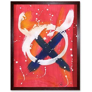 Artery8 Hendo Tanuki Abstract Painting Ox Circle Cross Art Print Framed Poster Wall Decor 12x16 inch Artery8 Hendo Tanuki Abstract Painting Ox Circle Cross Art Print Framed Poster Wall Decor 12x16 inch