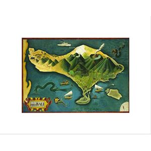 Wee Blue Coo Paintings Map Bali Indonesia Volcano Animal Cool Wall Art Print Wee Blue Coo Paintings Map Bali Indonesia Volcano Animal Cool Wall Art Print