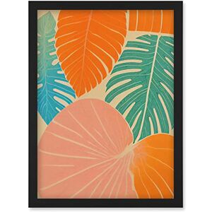 Wee Blue Coo Tropical Monstera Leaf Jungle Pastel Botanical Artwork Framed Wall Art Print A4 Wee Blue Coo Tropical Monstera Leaf Jungle Pastel Botanical Artwork Framed Wall Art Print A4