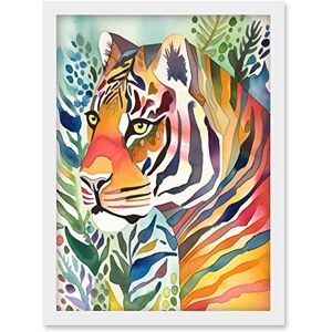 Artery8 - The Hidden Tiger - White - A4 - Wall Art Artery8 - The Hidden Tiger - White - A4 - Wall Art