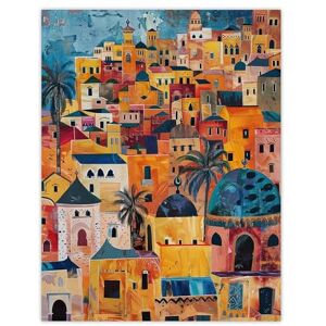 Artery8 Moroccan Cityscape Artwork Colourful Exotic Ochre Living Room Large Wall Art Poster Print Thick Paper 18X24 Inch Artery8 Moroccan Cityscape Artwork Colourful Exotic Ochre Living Room Large Wall Art Poster Print Thick Paper 18X24 Inch