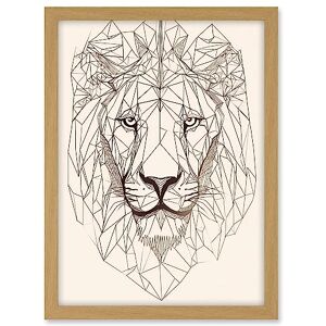 Artery8 Lion Head Polygon Line Drawing Portrait Artwork Framed A3 Wall Art Print Artery8 Lion Head Polygon Line Drawing Portrait Artwork Framed A3 Wall Art Print