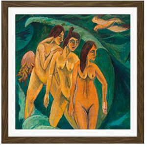 Fine Art Prints Ernst Ludwig Kirchner Three Bathers Square Wooden Framed Wall Art Print Picture 16X16 Inch Fine Art Prints Ernst Ludwig Kirchner Three Bathers Square Wooden Framed Wall Art Print Picture 16X16 Inch