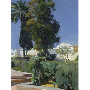 Artery8 Joaquin Sorolla Corner Garden Alcazar Sevilla Painting Large XL Wall Art Canvas Print Artery8 Joaquin Sorolla Corner Garden Alcazar Sevilla Painting Large XL Wall Art Canvas Print