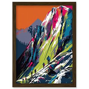 Artery8 Hikers on Helvellyn Mountain Ridge Landscape Artwork Framed Wall Art Print A4 Artery8 Hikers on Helvellyn Mountain Ridge Landscape Artwork Framed Wall Art Print A4