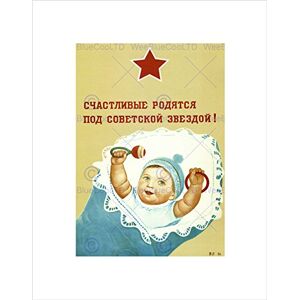 Wee Blue Coo POLITICAL HAPPY BORN UNDER STAR SOVIET UNION COMMUNISM FRAMED ART PRINT B12X1017 Wee Blue Coo POLITICAL HAPPY BORN UNDER STAR SOVIET UNION COMMUNISM FRAMED ART PRINT B12X1017