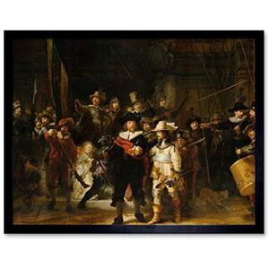 Artery8 Rembrandt Night Watch Scene The Shooting Company Art Print Framed Poster Wall Decor 12x16 inch Artery8 Rembrandt Night Watch Scene The Shooting Company Art Print Framed Poster Wall Decor 12x16 inch