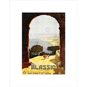 Wee Blue Coo Travel Alassio Sun Sand Beach Arch Riviera Italy Vintage Ad Art Wall Art Print Wee Blue Coo Travel Alassio Sun Sand Beach Arch Riviera Italy Vintage Ad Art Wall Art Print
