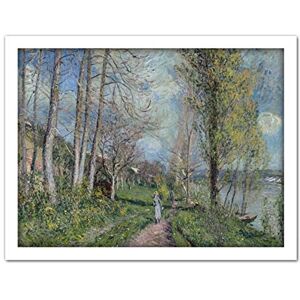 Artery8 Alfred Sisley Banks Of The Seine At By Painting Artwork Framed Wall Art Print 18X24 Inch Artery8 Alfred Sisley Banks Of The Seine At By Painting Artwork Framed Wall Art Print 18X24 Inch