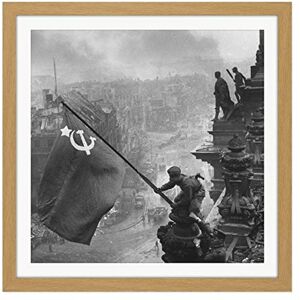 Fine Art Prints Khaldei War WWII USSR Flag Over Reichstag Photo Square Wooden Framed Wall Art Print Picture 16X16 Inch Fine Art Prints Khaldei War WWII USSR Flag Over Reichstag Photo Square Wooden Framed Wall Art Print Picture 16X16 Inch