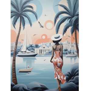 Artery8 French Riviera Palm Tree Coastline Boats Stylised Artwork Teal Coral Pink Woman Cote d'Azur Nice Coastal Landscape Large Wall Art Poster Print Thick Paper 18X24 Inch Artery8 French Riviera Palm Tree Coastline Boats Stylised Artwork Teal Coral Pink Woman Cote d'Azur Nice Coastal Landscape Large Wall Art Poster Print Thick Paper 18X24 Inch