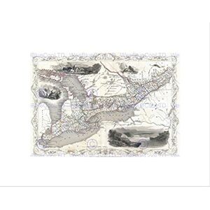 Wee Blue Coo Map Illustrated Antique Tallis Ontario Wall Art Print Wee Blue Coo Map Illustrated Antique Tallis Ontario Wall Art Print