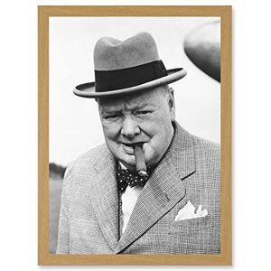 Artery8 Vintage Photo Winston Churchill Cigar Prime Minister Britain UK Artwork Framed Wall Art Print A4 Artery8 Vintage Photo Winston Churchill Cigar Prime Minister Britain UK Artwork Framed Wall Art Print A4