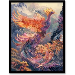 Artery8 Magical Phoenix Colourful Fantasy Concept Art For Living Room Artwork Framed Wall Art Print 18X24 Inch Artery8 Magical Phoenix Colourful Fantasy Concept Art For Living Room Artwork Framed Wall Art Print 18X24 Inch