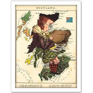 Fine Art Prints Lancaster 1869 Pictorial Map Scotland Piper Fun Artwork Framed Wall Art Print 18X24 Inch Fine Art Prints Lancaster 1869 Pictorial Map Scotland Piper Fun Artwork Framed Wall Art Print 18X24 Inch