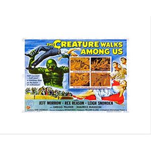 Wee Blue Coo MOVIE FILM CREATURE WALKS AMONG HORROR MONSTER BLACK FRAMED ART PRINT B12X5475 Wee Blue Coo MOVIE FILM CREATURE WALKS AMONG HORROR MONSTER BLACK FRAMED ART PRINT B12X5475