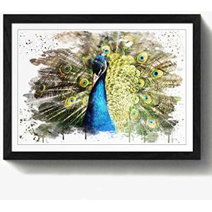 Arty Pie Framed Print Black A2 (24.5x18 Inch) Peacock Bird 5 V3, Wood, Multi-Colour, 60 x 42 x 2 cm Arty Pie Framed Print Black A2 (24.5x18 Inch) Peacock Bird 5 V3, Wood, Multi-Colour, 60 x 42 x 2 cm