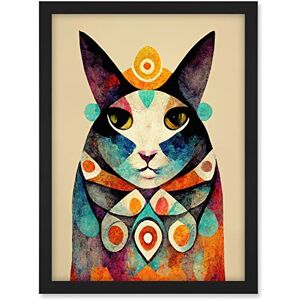 Wee Blue Coo Quirky Boho Abstract Modern Shaman Guru Cat Artwork Framed A3 Wall Art Print Wee Blue Coo Quirky Boho Abstract Modern Shaman Guru Cat Artwork Framed A3 Wall Art Print