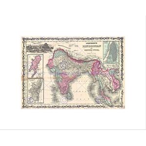 Wee Blue Coo 1862 Johnson Map India And Southeast Asia Wall Art Print Wee Blue Coo 1862 Johnson Map India And Southeast Asia Wall Art Print