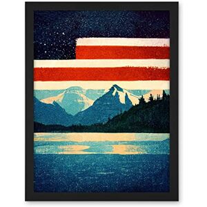 Wee Blue Coo Glacier National Park American Flag Design Iconic Artwork Framed Wall Art Print 18X24 Inch Wee Blue Coo Glacier National Park American Flag Design Iconic Artwork Framed Wall Art Print 18X24 Inch
