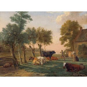 Artery8 Paul Gabriel Cows In A Meadow Near A Farm Painting Premium Wall Art Canvas Print 18X24 Inch Artery8 Paul Gabriel Cows In A Meadow Near A Farm Painting Premium Wall Art Canvas Print 18X24 Inch