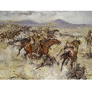 Fine Art Prints Dugdale Charge 2nd Lancers El Afuli WWI War Painting Art Print Canvas Premium Wall Decor Poster Mural Fine Art Prints Dugdale Charge 2nd Lancers El Afuli WWI War Painting Art Print Canvas Premium Wall Decor Poster Mural