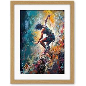 Artery8 Rock Climber Multicoloured Mountain Cliff Descent Artwork Framed Wall Art Print 18X24 Inch Artery8 Rock Climber Multicoloured Mountain Cliff Descent Artwork Framed Wall Art Print 18X24 Inch