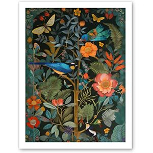Artery8 Birds and Butterflies Modern Flower Art Nouveau Artwork Framed Wall Art Print 18X24 Inch Artery8 Birds and Butterflies Modern Flower Art Nouveau Artwork Framed Wall Art Print 18X24 Inch
