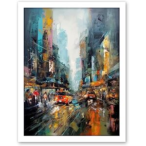 Artery8 New York City Rainy Day Abstract Action Cityscape Artwork Framed Wall Art Print 18X24 Inch Artery8 New York City Rainy Day Abstract Action Cityscape Artwork Framed Wall Art Print 18X24 Inch