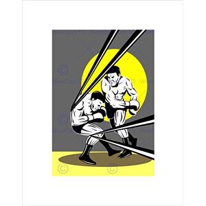 Wee Blue Coo PAINTING SPORT BOXING PUNCH ROPES FIGHT HOOK BLACK FRAMED ART PRINT B12X8441 Wee Blue Coo PAINTING SPORT BOXING PUNCH ROPES FIGHT HOOK BLACK FRAMED ART PRINT B12X8441