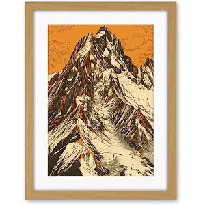 Artery8 K2 Mountain Peak Summit Climbers White and Orange Artwork Framed Wall Art Print 18X24 Inch Artery8 K2 Mountain Peak Summit Climbers White and Orange Artwork Framed Wall Art Print 18X24 Inch