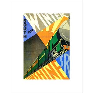 Wee Blue Coo TRAVEL SOUTH WINTER SUNSHINE TRAIN RAIL ENGINE SUN UK FRAMED PRINT B12X10331 Wee Blue Coo TRAVEL SOUTH WINTER SUNSHINE TRAIN RAIL ENGINE SUN UK FRAMED PRINT B12X10331