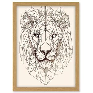 Artery8 Lion Head Polygon Line Drawing Portrait Artwork Framed Wall Art Print A4 Artery8 Lion Head Polygon Line Drawing Portrait Artwork Framed Wall Art Print A4