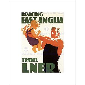 Wee Blue Coo TRAVEL EAST ANGLIA UK TRAIN RAIL DAD SON BEACH SEA FRAMED ART PRINT B12X6389 Wee Blue Coo TRAVEL EAST ANGLIA UK TRAIN RAIL DAD SON BEACH SEA FRAMED ART PRINT B12X6389