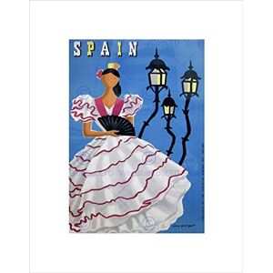 Wee Blue Coo Travel Spain Flamenco Fan Dance Dress Vintage Advert Wall Art Print Wee Blue Coo Travel Spain Flamenco Fan Dance Dress Vintage Advert Wall Art Print
