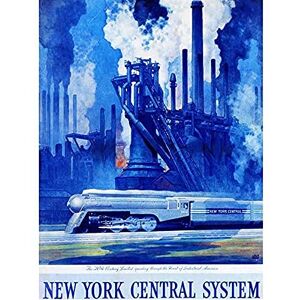 Wee Blue Coo New York Central System Train Industrial Unframed Art Print Poster Wall Decor 12X16 Inch Wee Blue Coo New York Central System Train Industrial Unframed Art Print Poster Wall Decor 12X16 Inch
