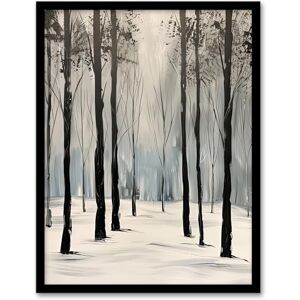 Artery8 White Winter Morning Forest Oil Painting Serene Living Room Artwork Framed Wall Art Print A4 Artery8 White Winter Morning Forest Oil Painting Serene Living Room Artwork Framed Wall Art Print A4