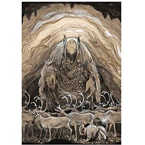 Wee Blue Coo Painting Troll Cave Deer John Bauer Wall Art Print Wee Blue Coo Painting Troll Cave Deer John Bauer Wall Art Print