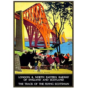 Wee Blue Coo Vintage Ad Railway Flying Scotsman Forth Bridge Wall Art Print Wee Blue Coo Vintage Ad Railway Flying Scotsman Forth Bridge Wall Art Print