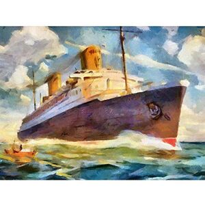 Wee Blue Coo Ss Bremen Ocean Liner Ship Boat Watercolour Art Print Poster Wall Decor 12X16 Inch Wee Blue Coo Ss Bremen Ocean Liner Ship Boat Watercolour Art Print Poster Wall Decor 12X16 Inch