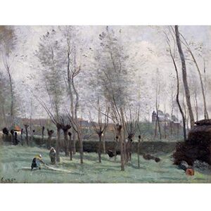 Artery8 Corot Washerwomen In A Willow Grove Painting Extra Large XL Wall Art Poster Print Artery8 Corot Washerwomen In A Willow Grove Painting Extra Large XL Wall Art Poster Print