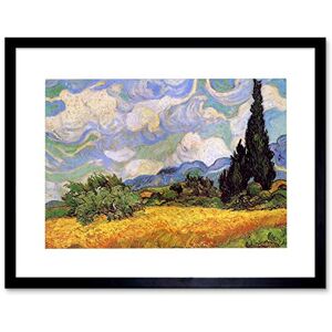 Wee Blue Coo Van Gogh Wheat Field Cypresses 1889 Painting Picture Framed Wall Art Print Wee Blue Coo Van Gogh Wheat Field Cypresses 1889 Painting Picture Framed Wall Art Print