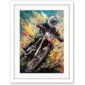 Artery8 Motocross Race Sport Driver Action Shot Painting Artwork Framed Wall Art Print 18X24 Inch Artery8 Motocross Race Sport Driver Action Shot Painting Artwork Framed Wall Art Print 18X24 Inch