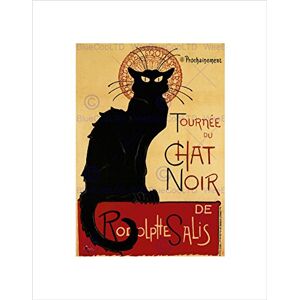 Wee Blue Coo BLACK CAT CHAT NOIR RODOLPHE SALIS PARIS FRANCE VINTAGE FRAMED PRINT B12X2895 Wee Blue Coo BLACK CAT CHAT NOIR RODOLPHE SALIS PARIS FRANCE VINTAGE FRAMED PRINT B12X2895